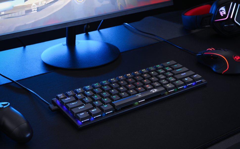 Redragon K614 Anivia 60% Ultra Thin Mechanical RGB Linear Red Switches w/ Double-Shot Keycaps
